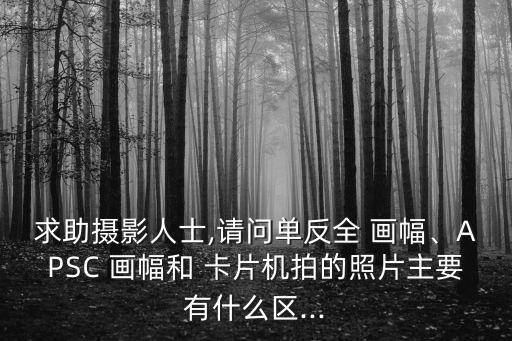 求助攝影人士,請問單反全 畫幅、APSC 畫幅和 卡片機拍的照片主要有什么區...