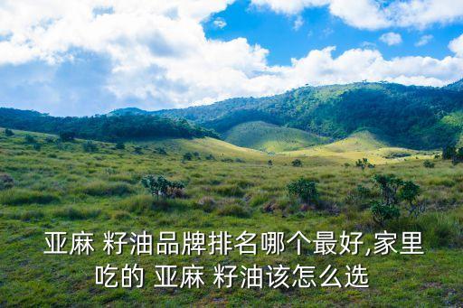  亞麻 籽油品牌排名哪個最好,家里吃的 亞麻 籽油該怎么選