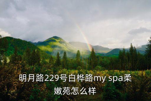 明月路229號(hào)白樺路my spa柔嫩苑怎么樣