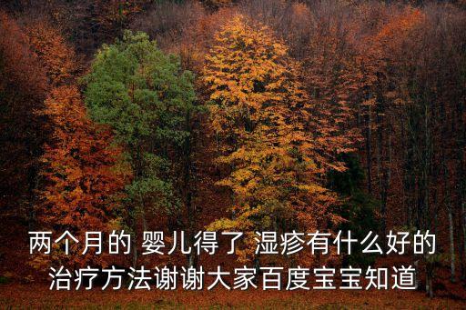 兩個月的 嬰兒得了 濕疹有什么好的治療方法謝謝大家百度寶寶知道