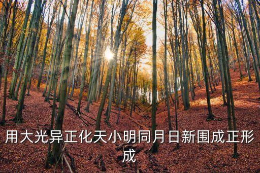 用大，用大光異正化天小明同月日新圍成正形成