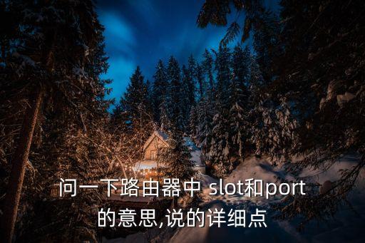 問一下路由器中 slot和port的意思,說的詳細點