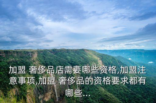 二手奢侈品加盟,什么資質(zhì)才能加盟奢侈品店鋪?