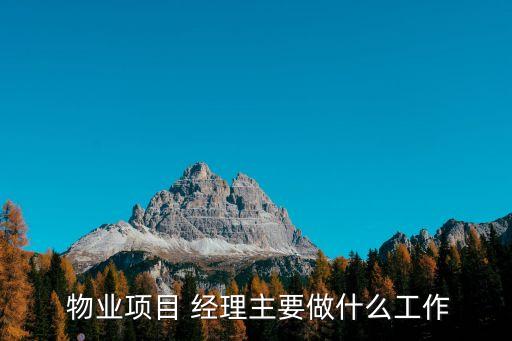 物業經理,物業項目部主要職責為業務全面管理