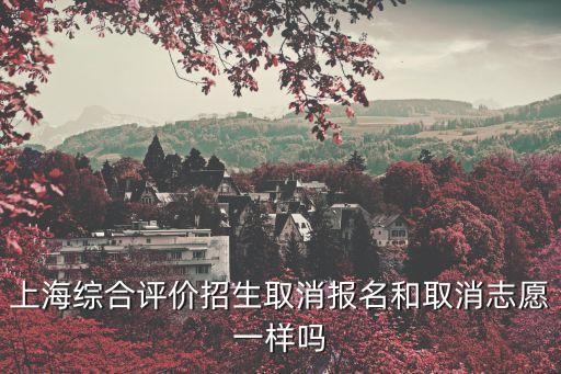 上海綜合評(píng)價(jià)招生取消報(bào)名和取消志愿一樣嗎