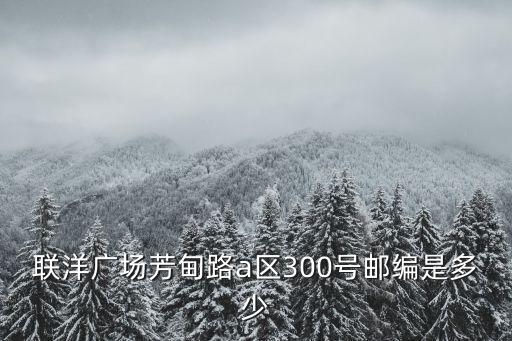 聯洋廣場芳甸路a區300號郵編是多少
