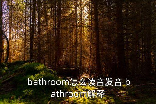  bathroom怎么讀音發音 bathroom解釋