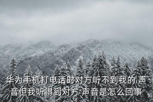 我能聽見你的聲音,為什么在華為手機聽不到聲音?答案揭曉