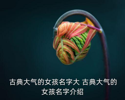  古典大氣的女孩名字大 古典大氣的女孩名字介紹
