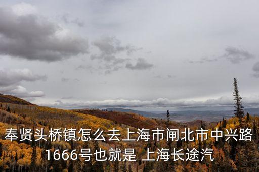 奉賢頭橋鎮怎么去上海市閘北市中興路1666號也就是 上海長途汽