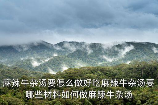 麻辣牛雜湯要怎么做好吃麻辣牛雜湯要哪些材料如何做麻辣牛雜湯
