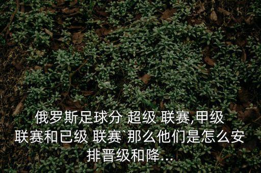  俄羅斯足球分 超級(jí) 聯(lián)賽,甲級(jí) 聯(lián)賽和已級(jí) 聯(lián)賽`那么他們是怎么安排晉級(jí)和降...