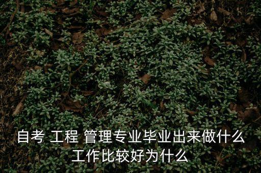 自考 工程 管理專業(yè)畢業(yè)出來(lái)做什么工作比較好為什么
