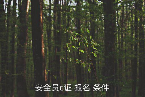 安全員c證 報名 條件