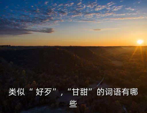 類似“ 好歹”,“甘甜”的詞語有哪些