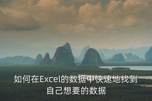 如何在Excel的數據中快速地找到自己想要的數據