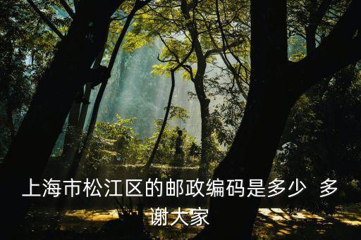 上海市松江區的郵政編碼是多少  多謝大家