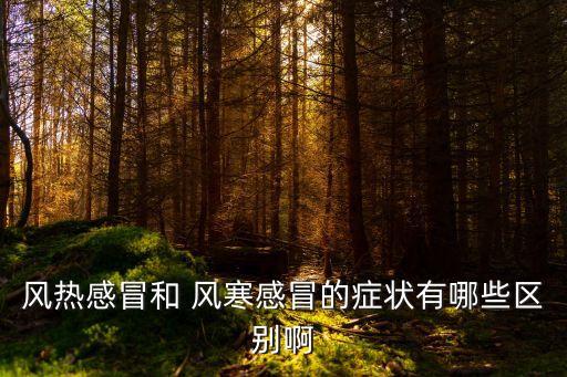 風熱感冒和 風寒感冒的癥狀有哪些區別啊