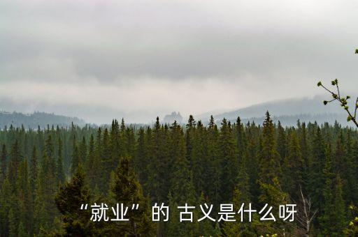 “就業(yè)”的 古義是什么呀