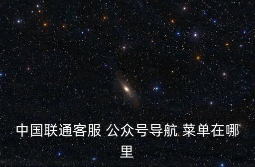 公眾號菜單,中國聯通客服-1號/導航-0號/查看