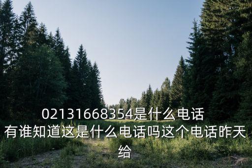 02131668354是什么電話 有誰知道這是什么電話嗎這個電話昨天給