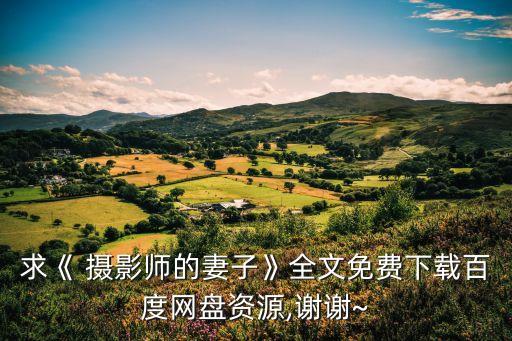 求《 攝影師的妻子》全文免費下載百度網盤資源,謝謝~