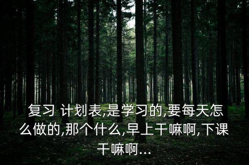  復(fù)習(xí) 計(jì)劃表,是學(xué)習(xí)的,要每天怎么做的,那個(gè)什么,早上干嘛啊,下課干嘛啊...