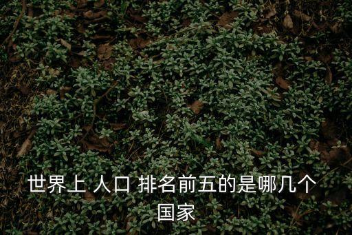 國家人口排名,中國以0人位居世界人口排名第五