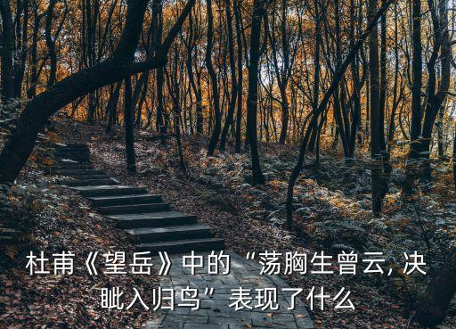 決眥入歸鳥,曾云一個蕩胸一個還鳥