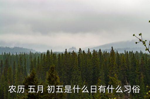 農(nóng)歷 五月 初五是什么日有什么習(xí)俗