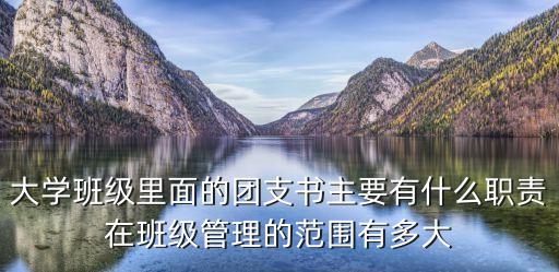 班級團支書，大學班級里面的團支書主要有什么職責在班級管理的范圍有多大