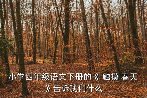 觸摸春天,第五單元第十課文