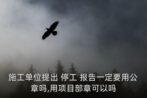 施工單位提出 停工 報(bào)告一定要用公章嗎,用項(xiàng)目部章可以嗎