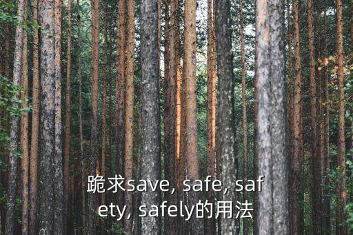 跪求save, safe, safety, safely的用法