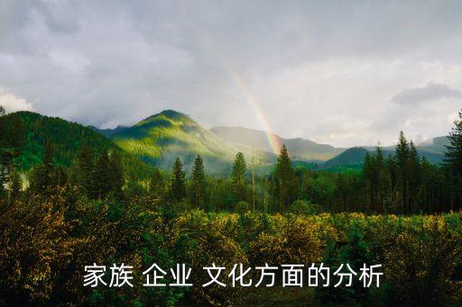  家族 企業 文化方面的分析
