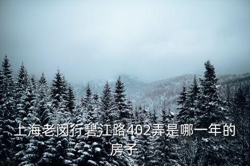 上海市閔行區(qū)碧江路502弄，上海老閔行碧江路402弄是哪一年的房子