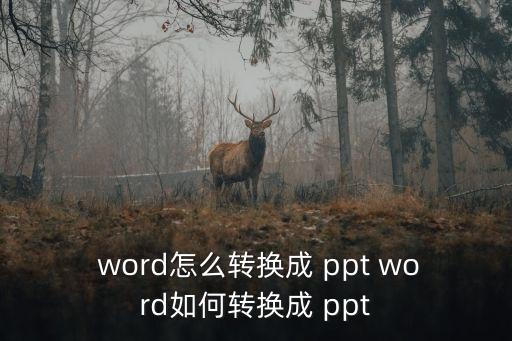  word怎么轉換成 ppt word如何轉換成 ppt