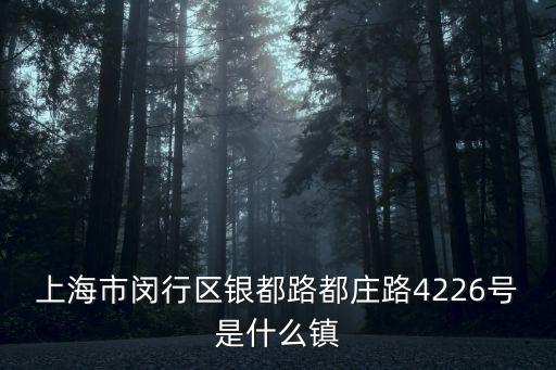 上海市閔行區莘莊鎮銀都路，上海市閔行區銀都路都莊路4226號是什么鎮