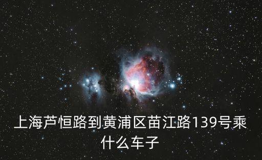 上海蘆恒路到黃浦區苗江路139號乘什么車子
