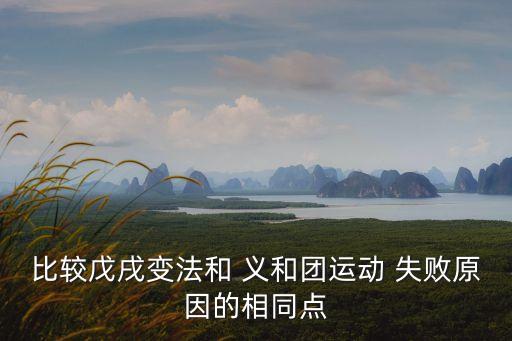 比較戊戌變法和 義和團運動 失敗原因的相同點