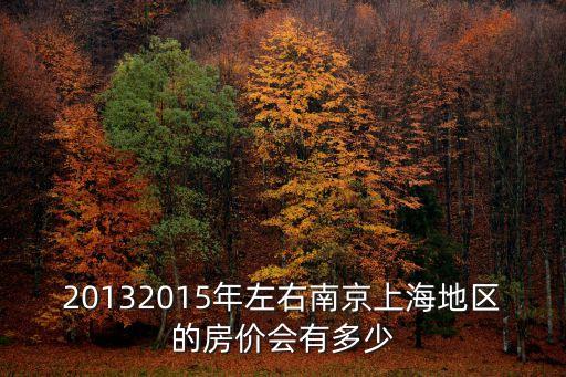 上海市2015 房價，20132015年左右南京上海地區的房價會有多少
