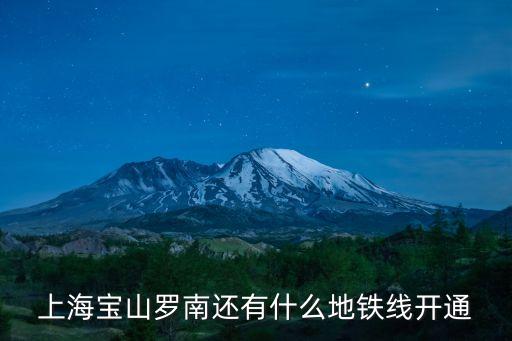 上海寶山羅南還有什么地鐵線開通