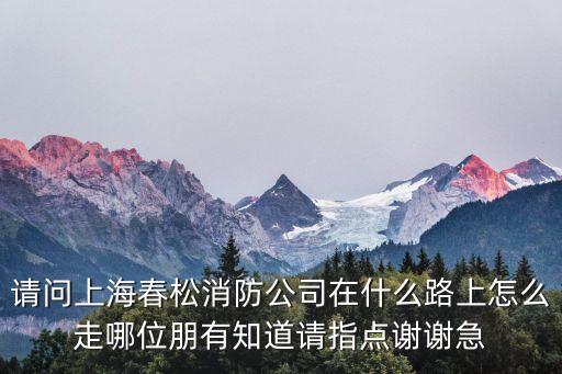 請(qǐng)問上海春松消防公司在什么路上怎么走哪位朋有知道請(qǐng)指點(diǎn)謝謝急
