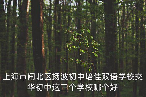 楊波初中上海市排名，上海市閘北區揚波初中培佳雙語學校交華初中這三個學校哪個好