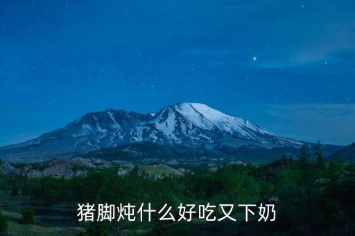 豬腳燉什么好吃又下奶