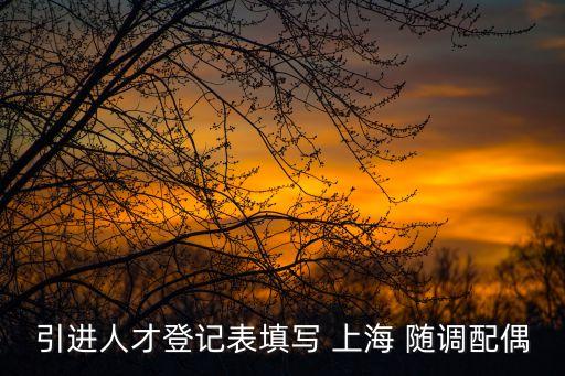 引進人才登記表填寫 上海 隨調(diào)配偶