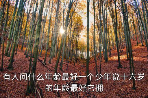 有人問什么年齡最好一個少年說十六歲的年齡最好它擁