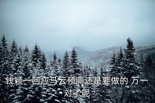 上海市山西商會會長李有生，錢穎一回應馬云預測還是要做的 萬一對了呢