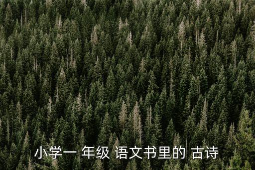 小學一 年級 語文書里的 古詩
