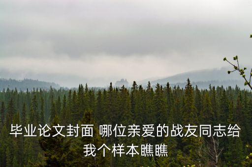 論文封面格式模板，論文封面制作